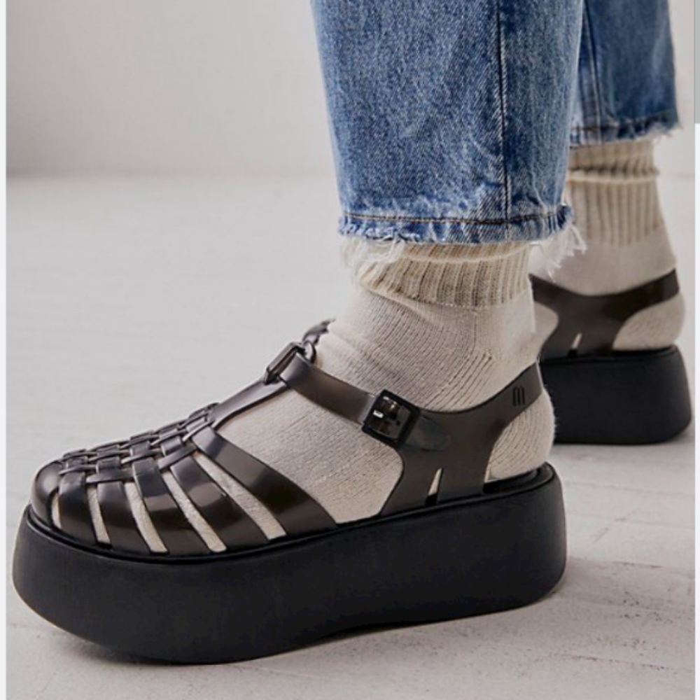 Melissa Possession Plato Jelly Platform Sandal Black size 10 - Picture 3 of 5
